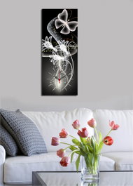 Wallity Reloj de pared de lienzo decorativo Multicolor 30 x 70 cm